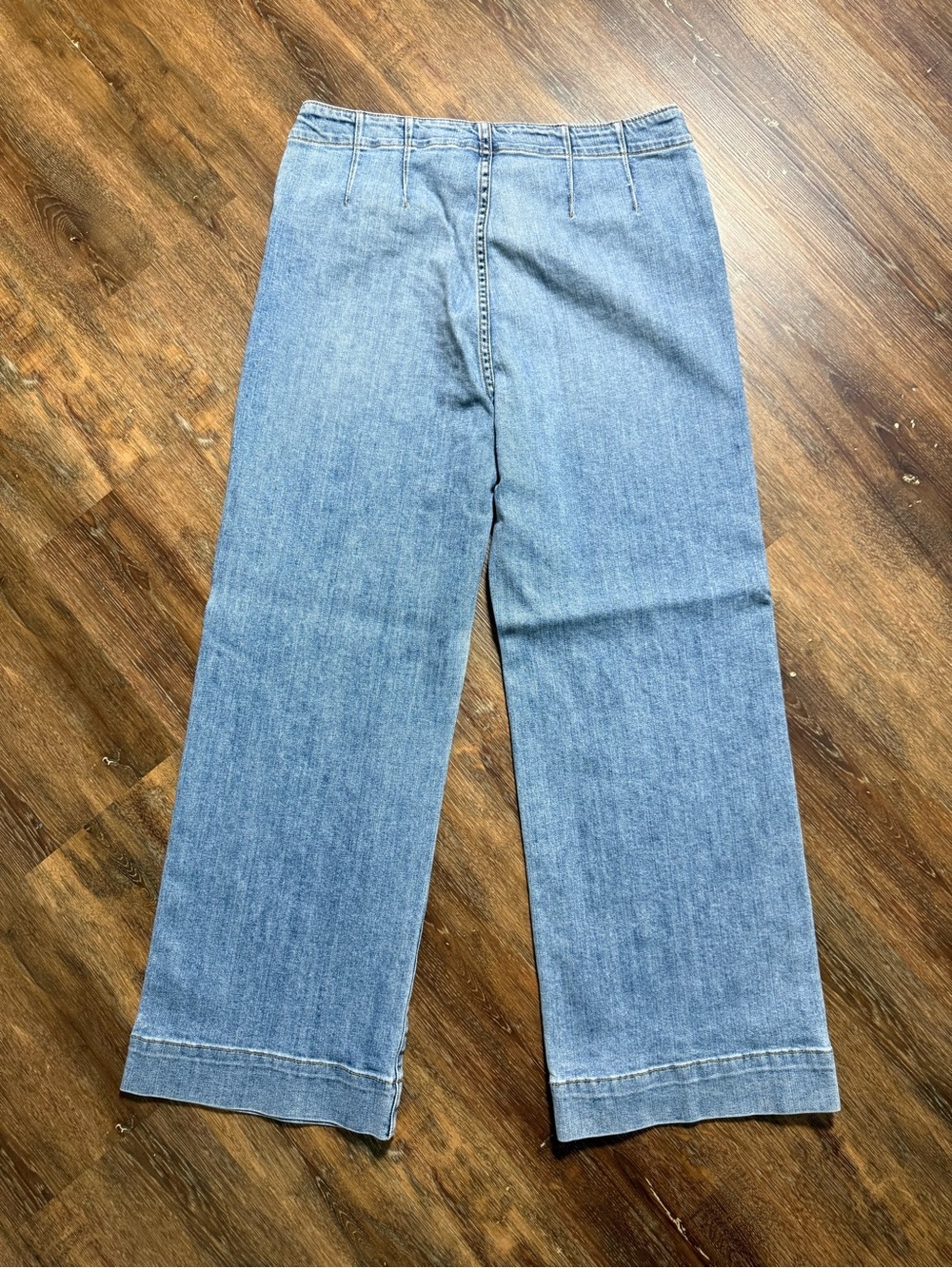 Ramy Brook | High Rise Wide Leg Cropped Jeans Button Fly Jeans | Blue | Size 30 - Picture 2 of 12